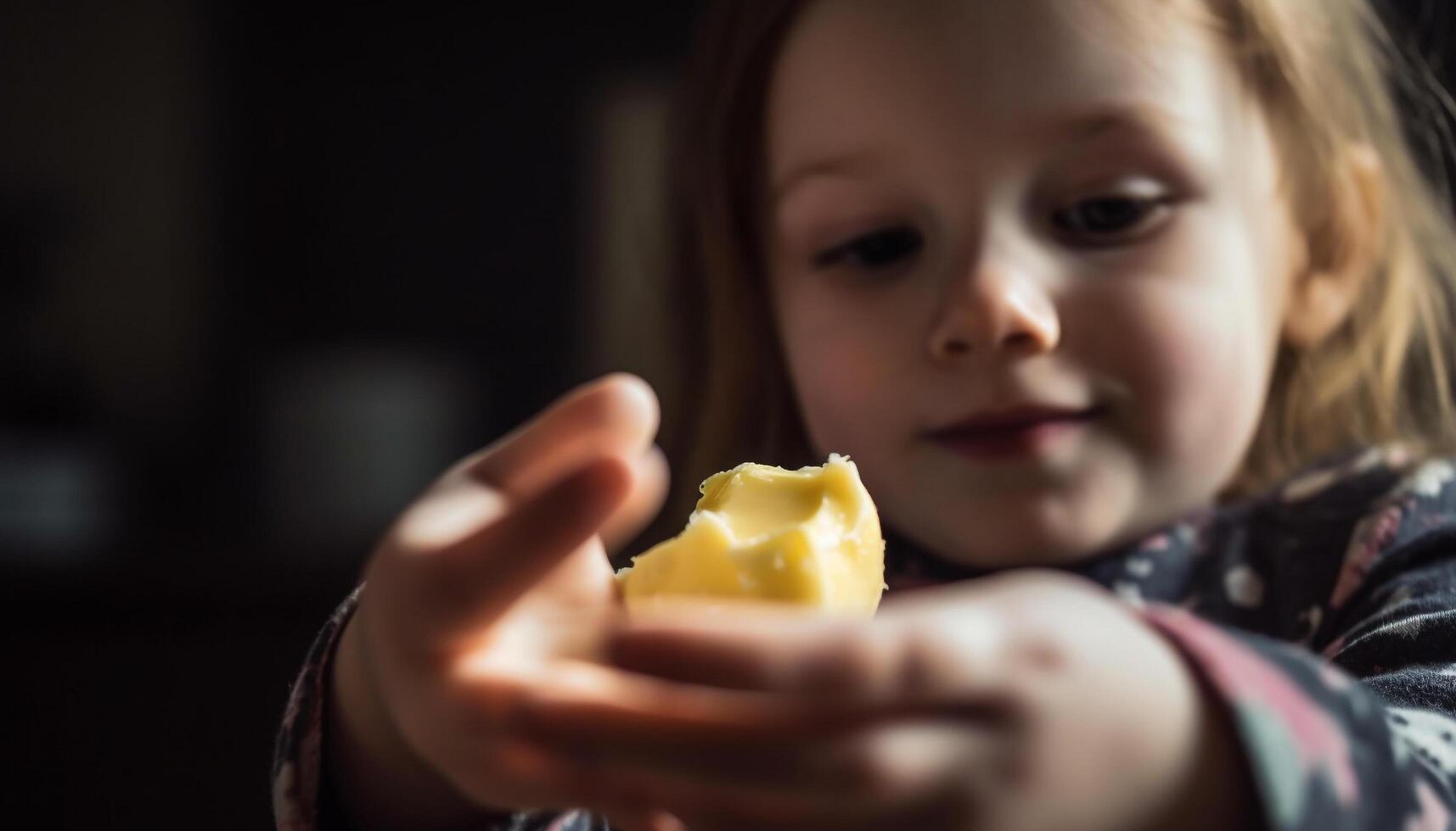 gesund Mahlzeit genossen durch süß Kleinkind Familie generativ ai foto