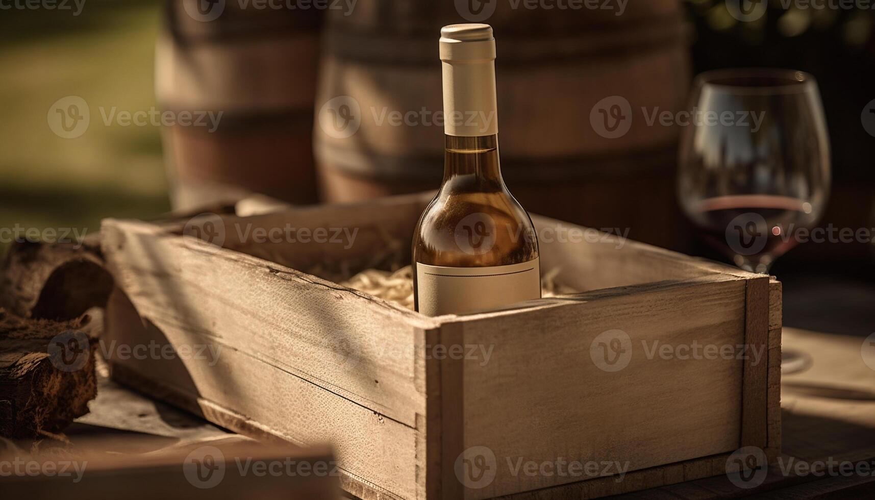 Hand halten rot Wein Glas im Keller generiert durch ai foto