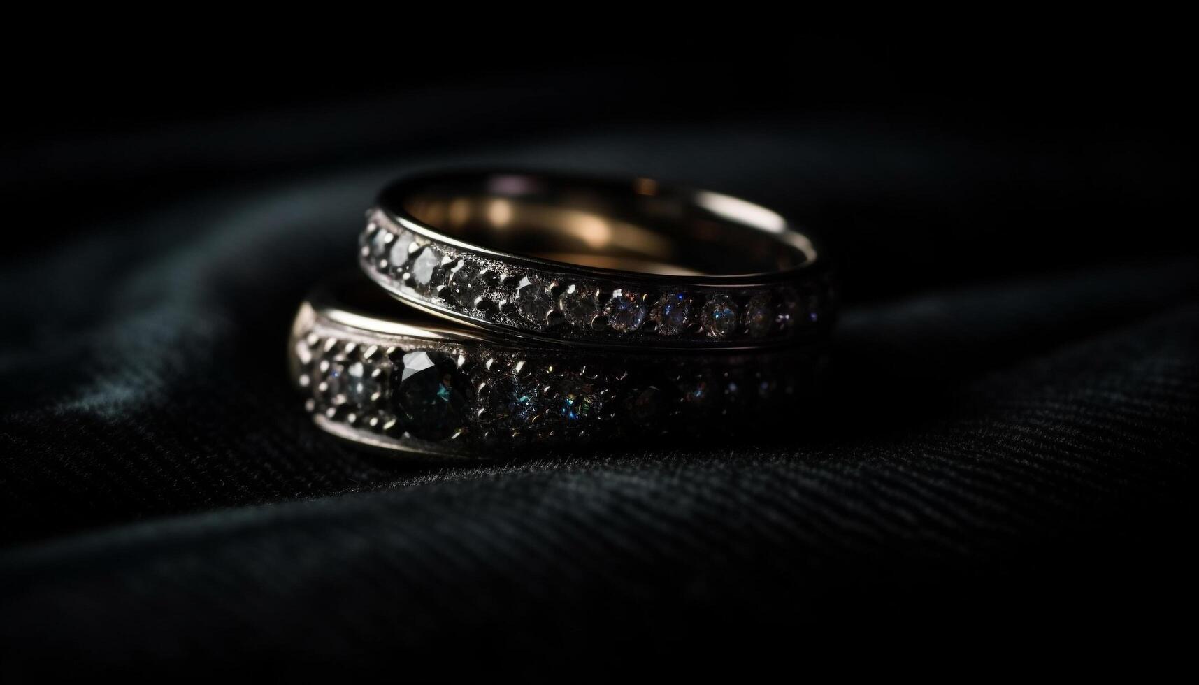 glänzend Gold Hochzeit Ring symbolisiert ewig Liebe generiert durch ai foto