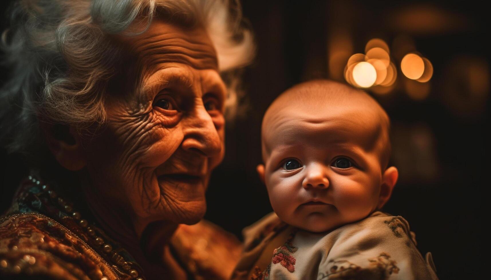 multi Generation Familie umarmt Liebe und Zusammengehörigkeit im draussen Feier generiert durch ai foto