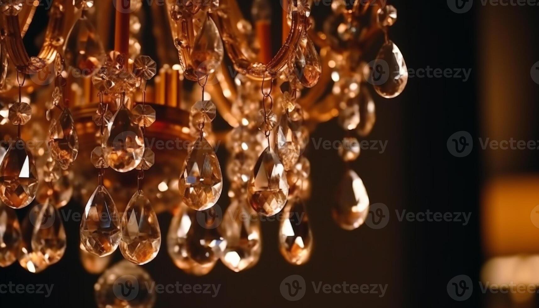 glühend Leuchter leuchtet elegant Antiquität Dekor im dunkel drinnen generiert durch ai foto