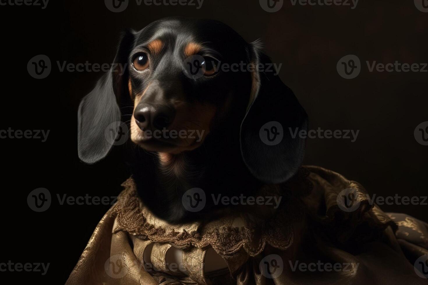 gotisch Stil süß Dackel Hund Porträt suchen beim Sie Illustration generativ ai foto