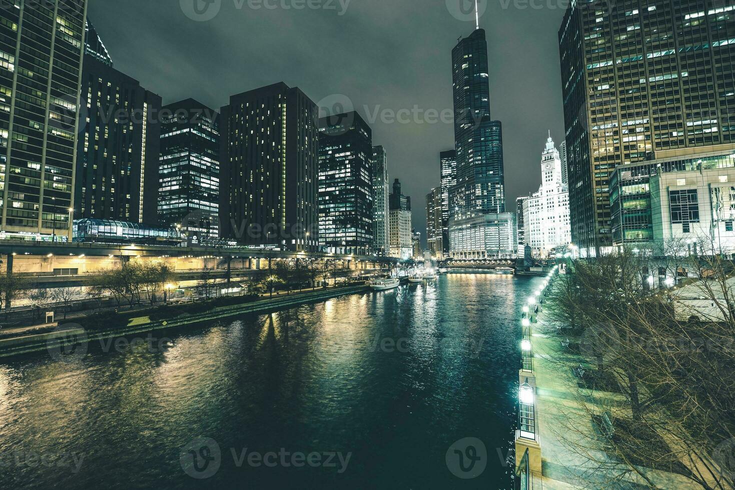 Chicago Fluss im Innenstadt foto