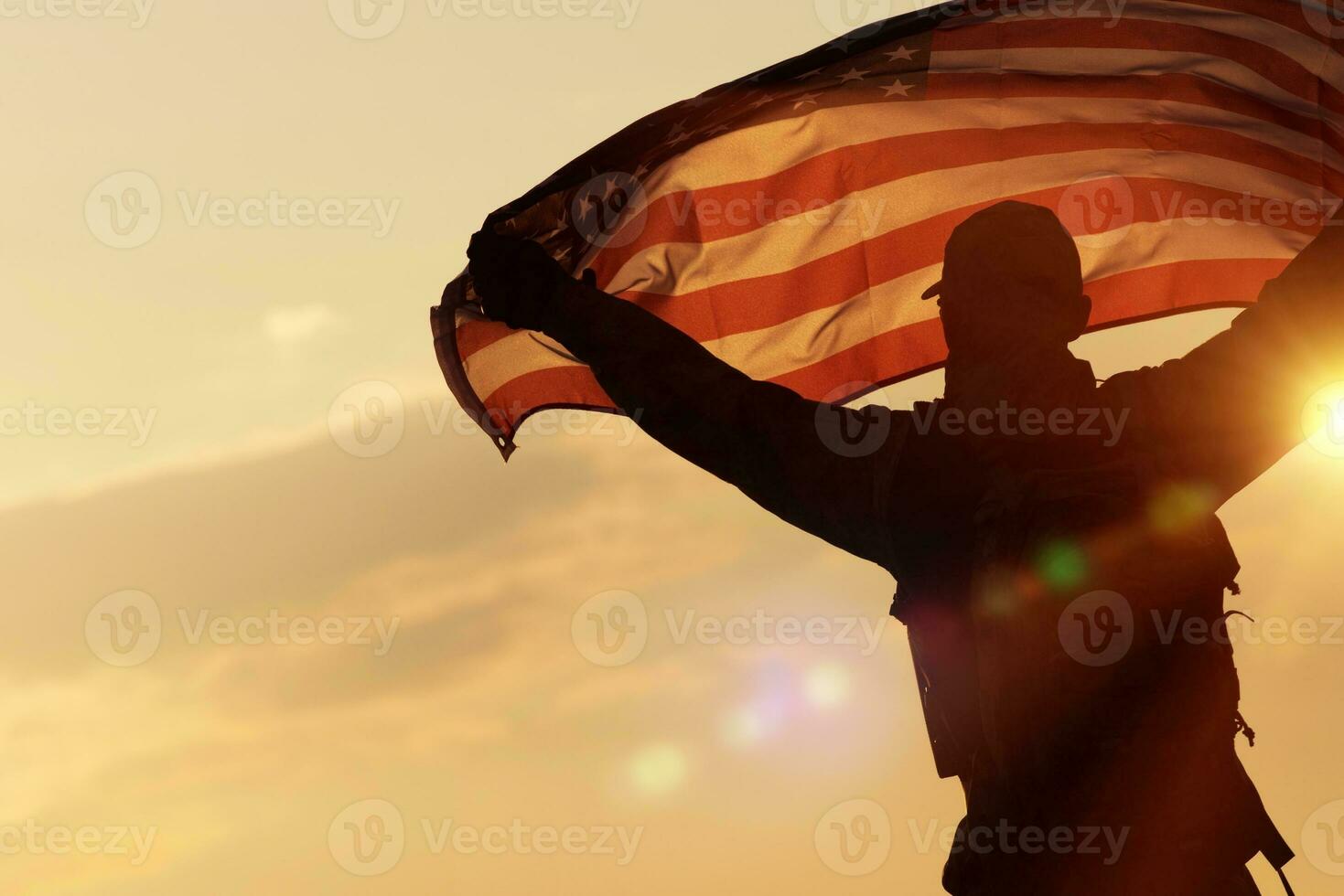 Feier der amerikanischen Flagge foto