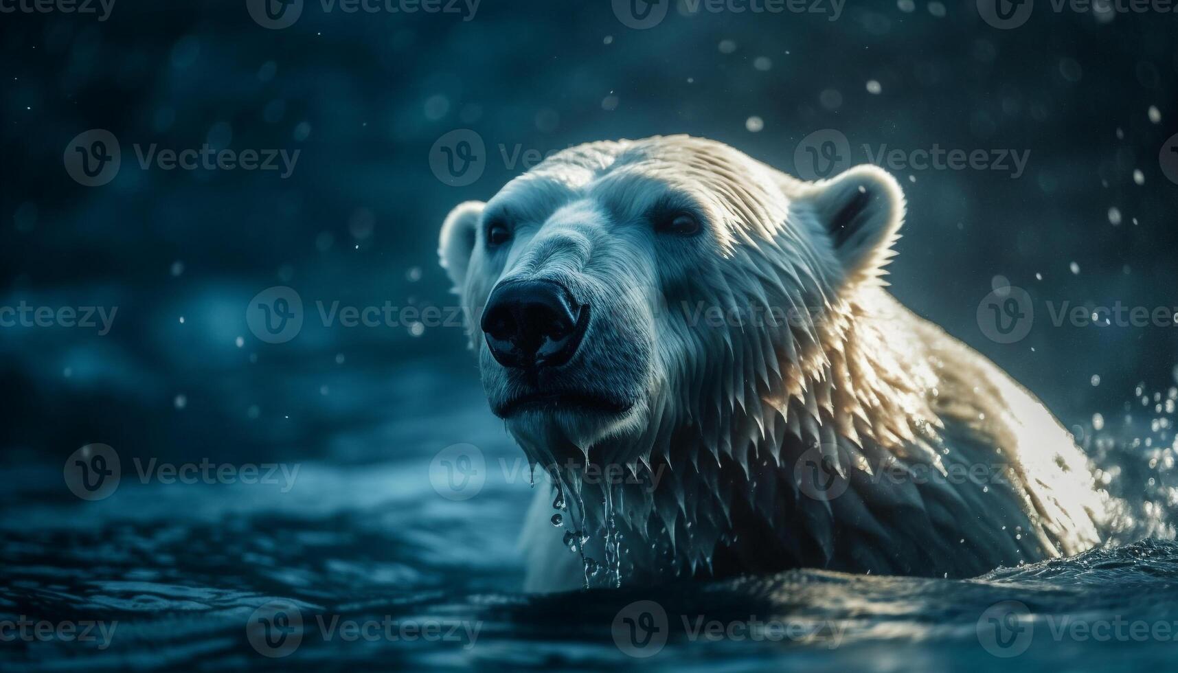 Arktis Säugetier Porträt süß Pelz schließen hoch, still Szene, selektiv Fokus generiert durch ai foto