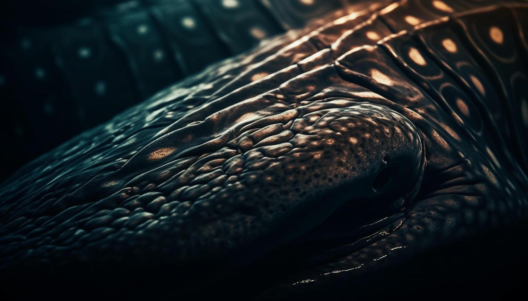 Drachen mögen Reptil mit entdeckt Markierungen, unter Wasser Schönheit im Natur generiert durch ai foto