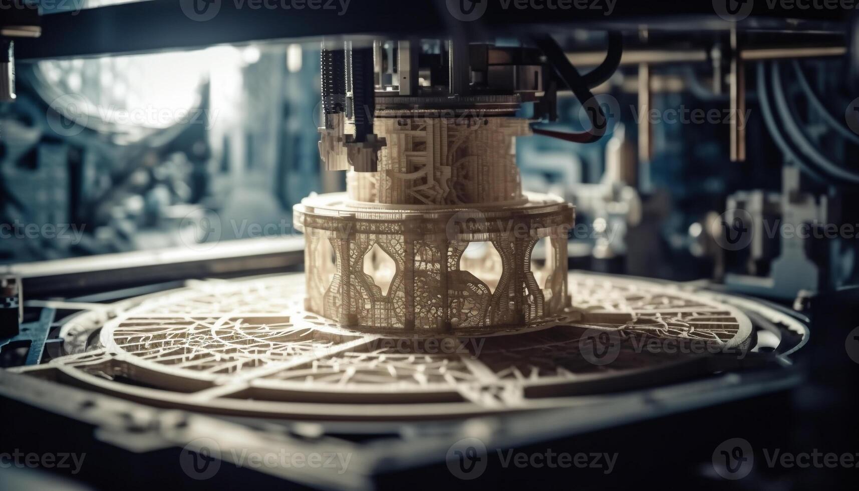 Metall Industrie Werkstatt Präzision Schneiden mit automatisiert cnc Maschinen generiert durch ai foto