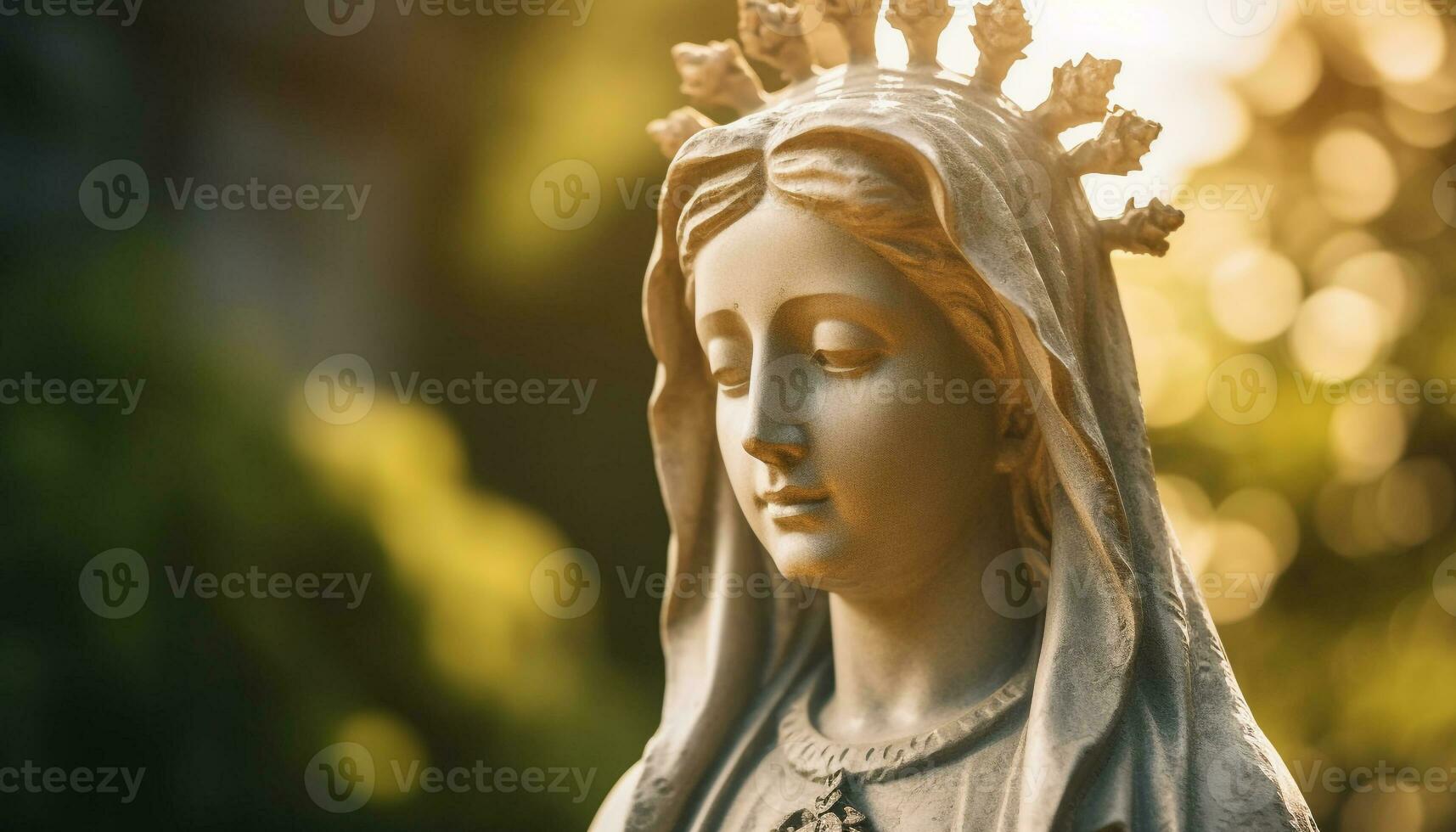 beten Frauen meditieren beim berühmt katholisch Monument im still Natur generiert durch ai foto