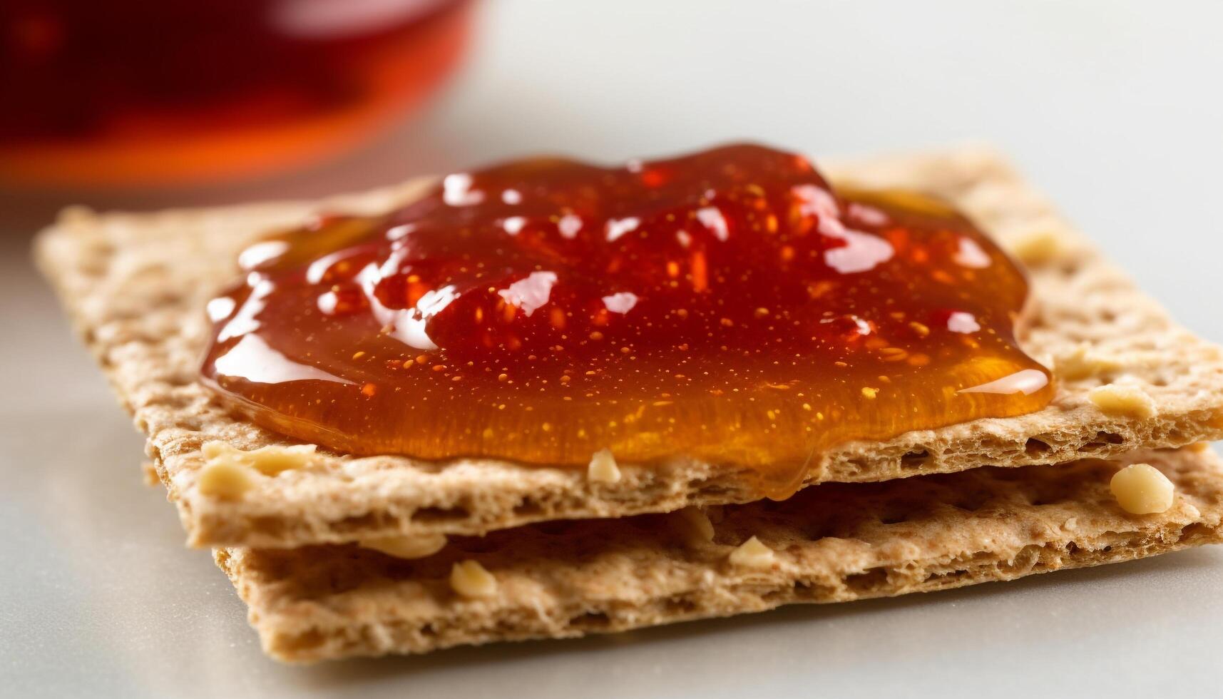 frisch gebacken hausgemacht Waffel mit Süss Karamell und cremig Schokolade generiert durch ai foto