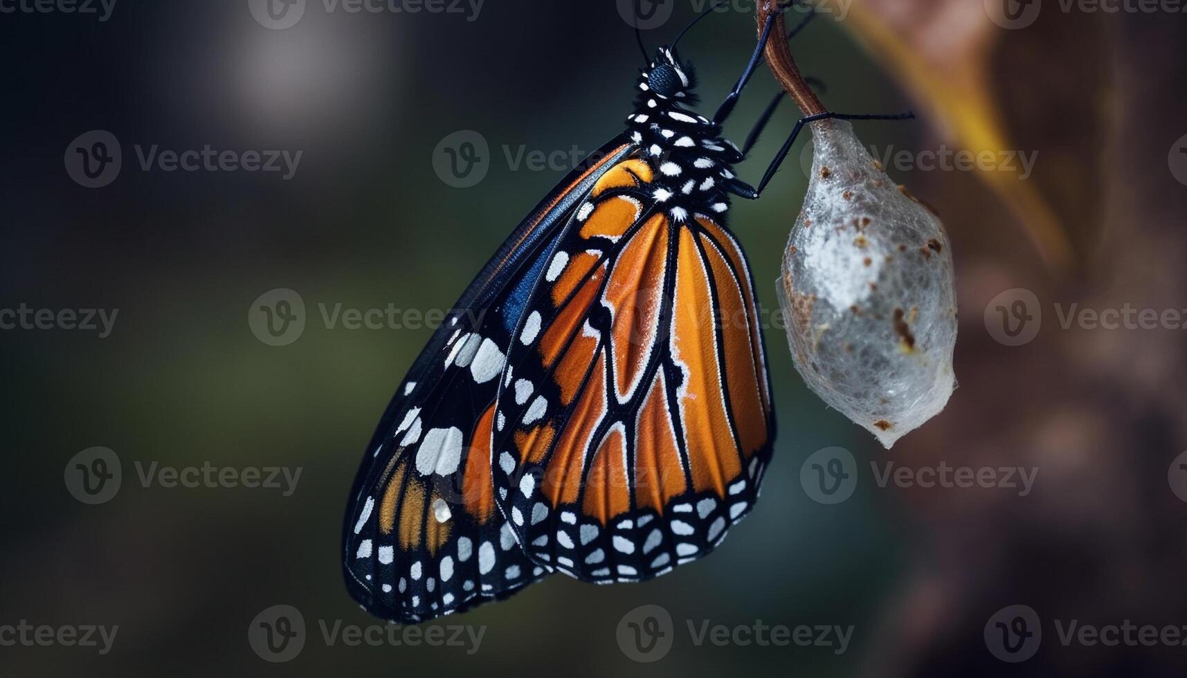 beschwingt Monarch Schmetterling Flügel Vitrinen Schönheit im Natur Zerbrechlichkeit generiert durch ai foto
