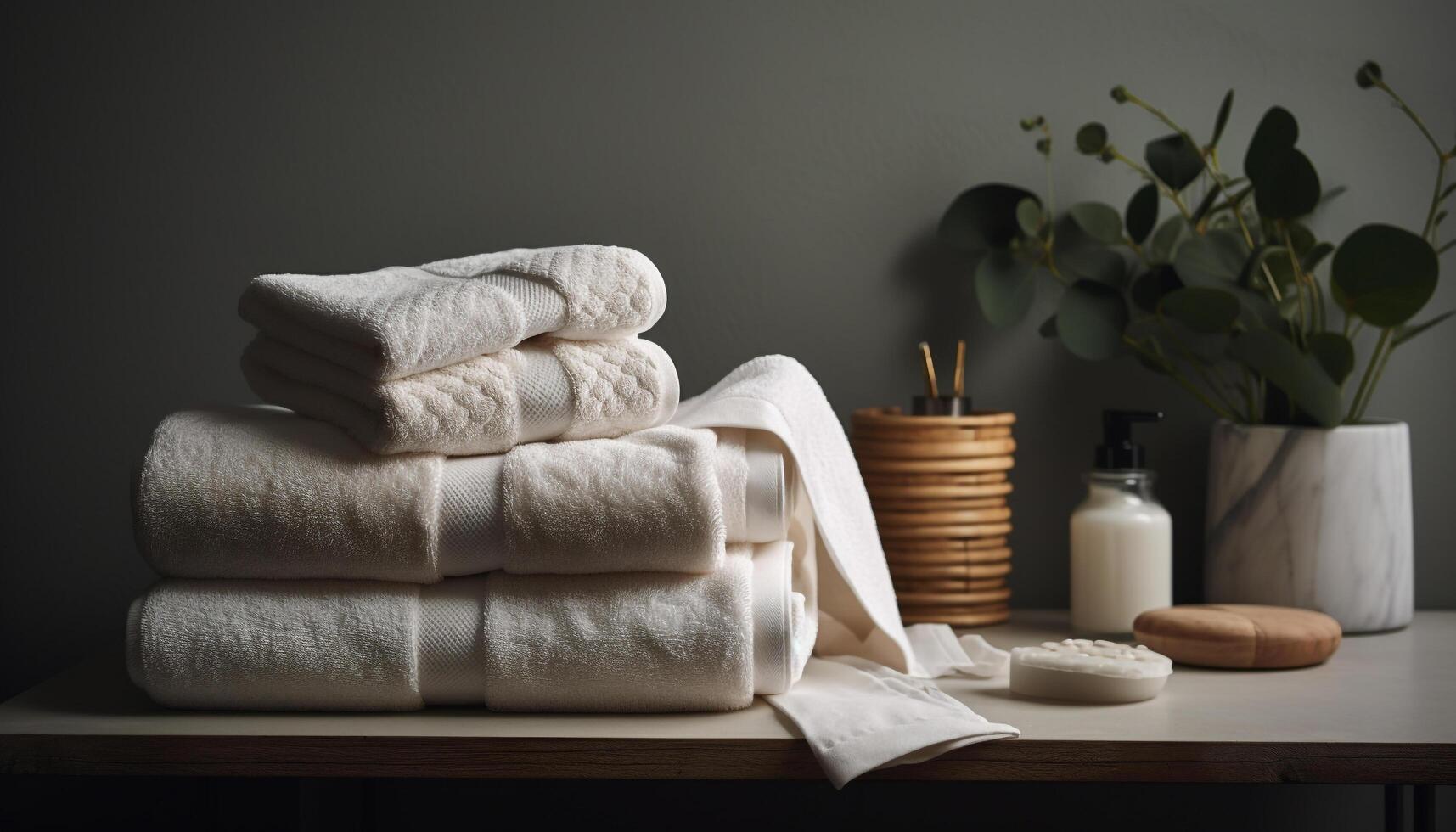 sauber, komfortabel Spa Behandlung zum gesund Lebensstile im modern Badezimmer generiert durch ai foto