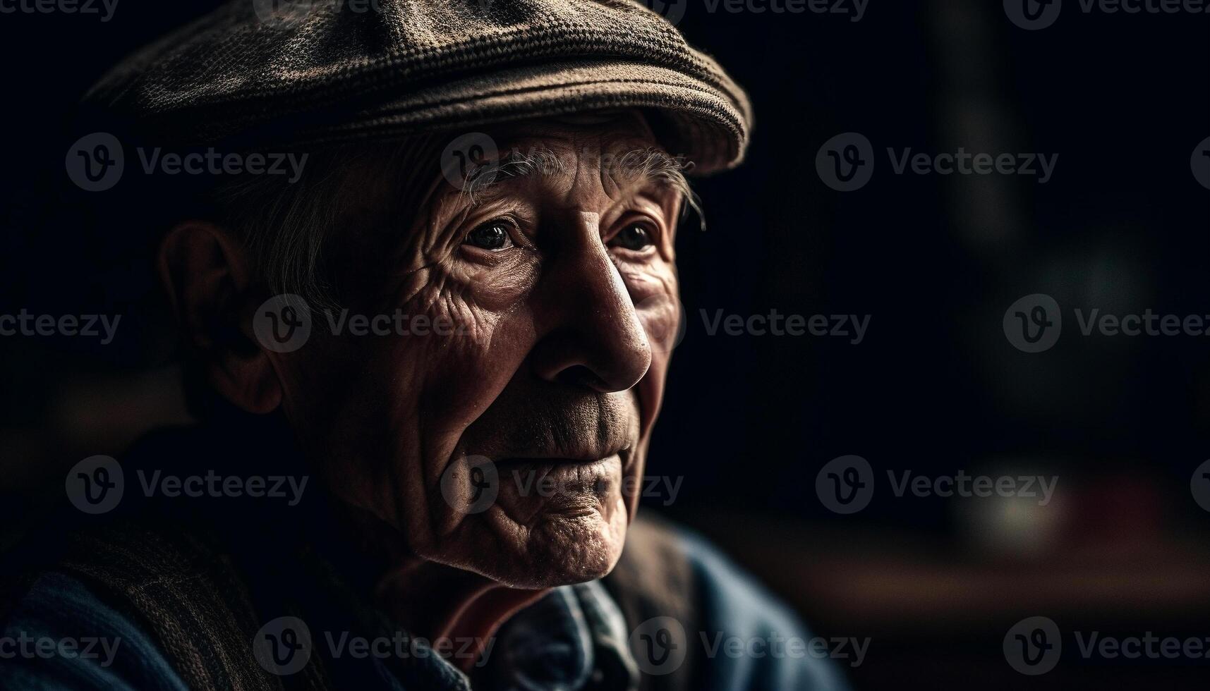 Senior kaukasisch Mann mit grau Haar suchen selbstbewusst beim Kamera generiert durch ai foto