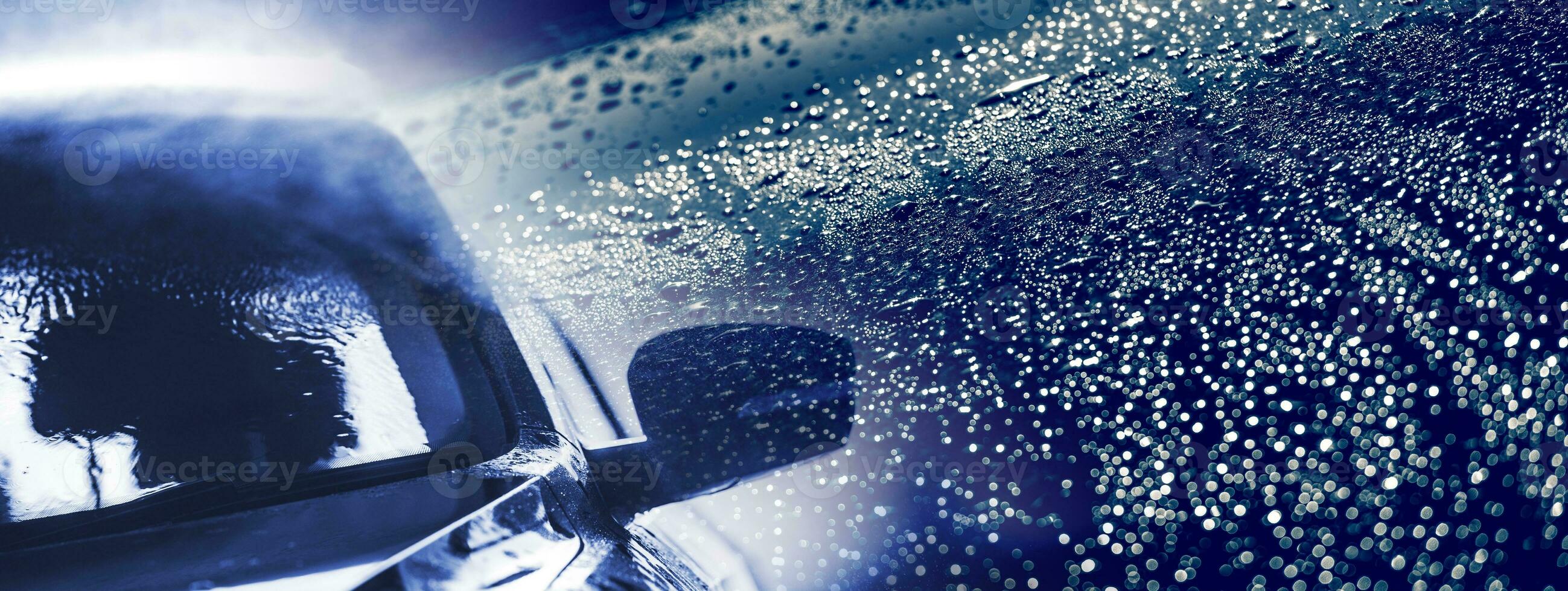 Auto Waschen Blau Banner foto