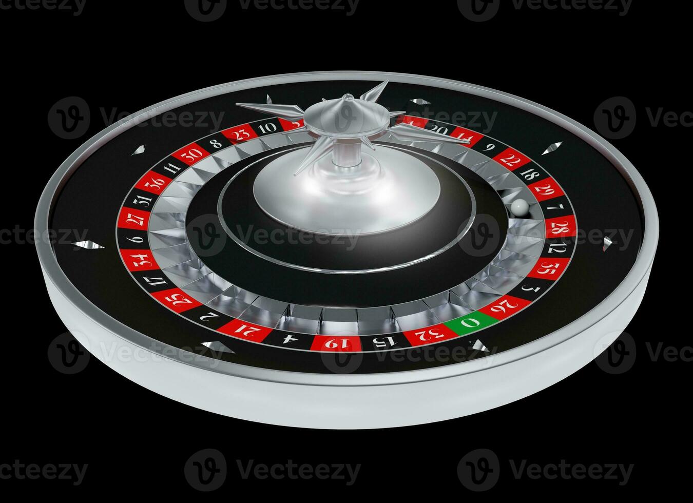 Roulette isoliert auf schwarz foto