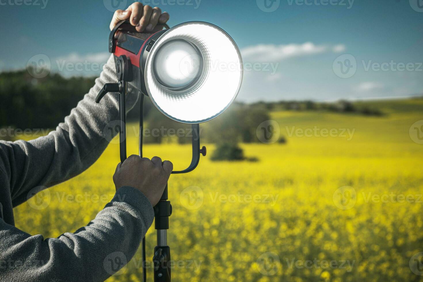 draussen kontinuierlich mächtig LED Licht zum Bewegung Bild Film und Video foto