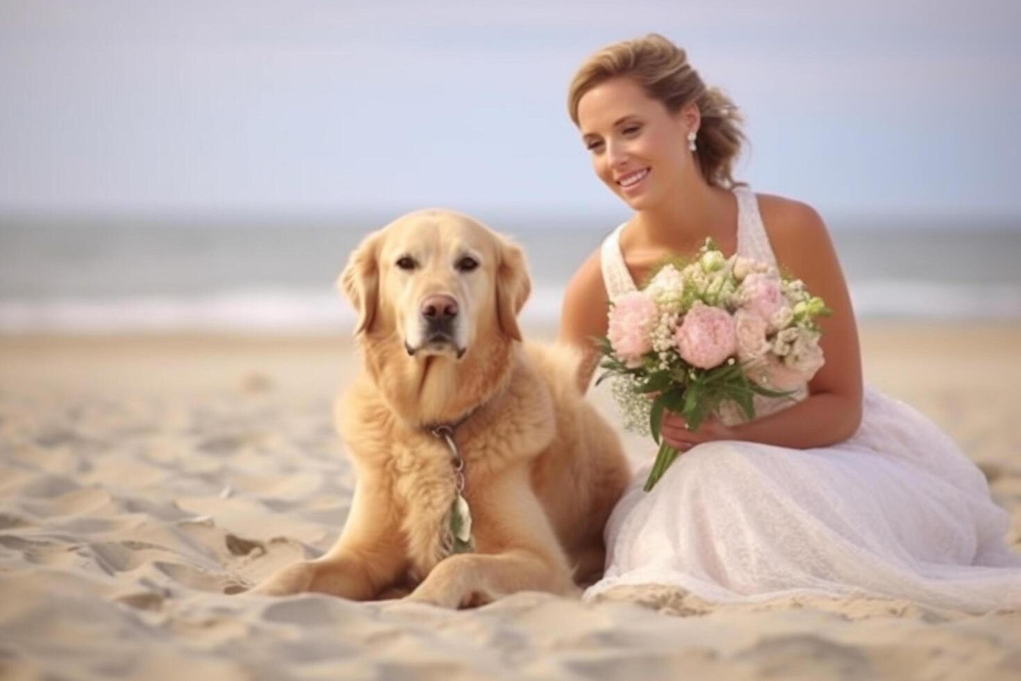 Hund im echt Leben, glücklich Moment mit Haustier ai generativ foto