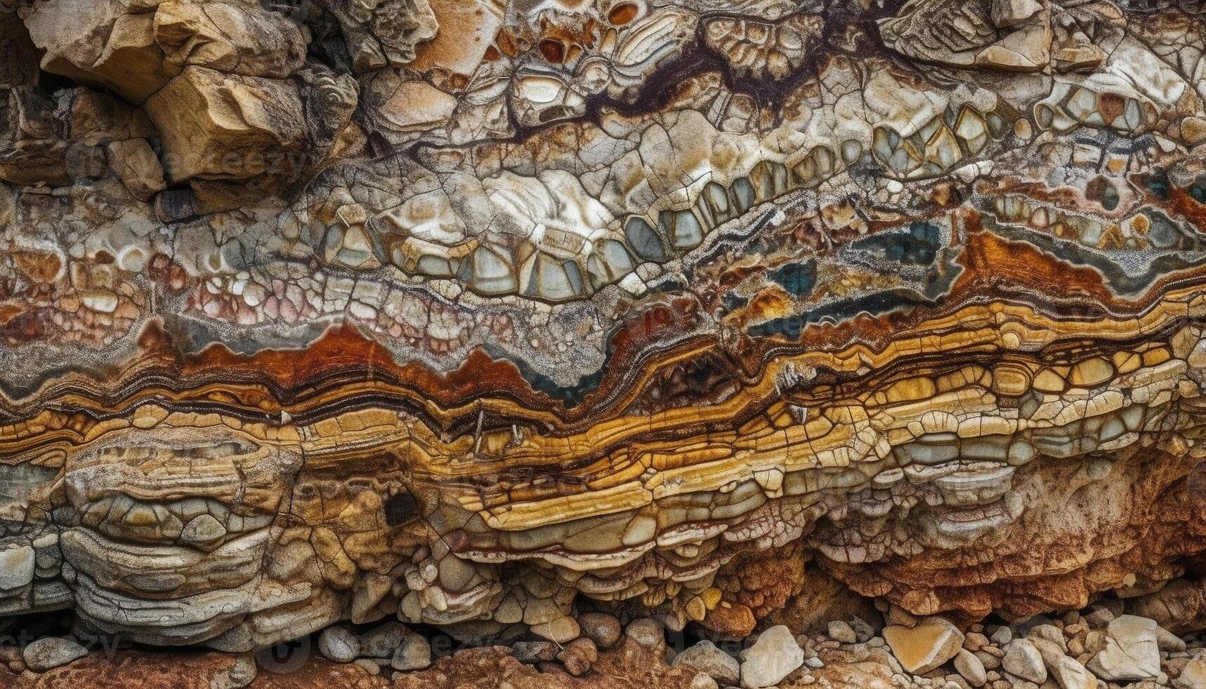 abstrakt Achat Muster auf glatt Stein, ein Geologie Edelstein Schönheit generiert durch ai foto