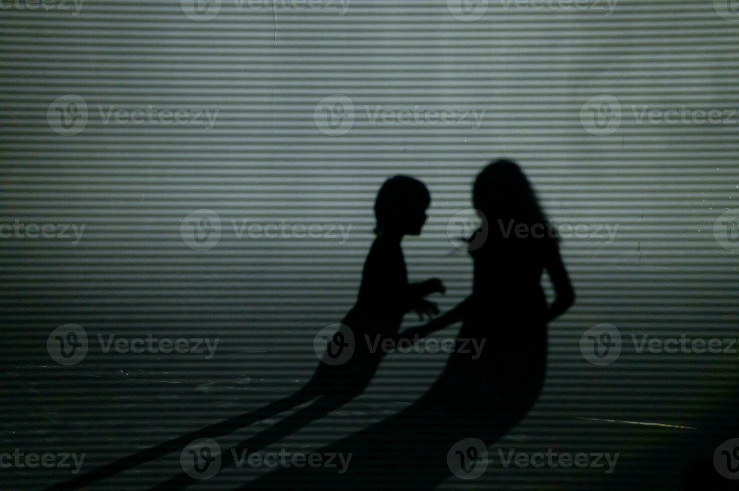 Kinder Silhouette Schatten foto