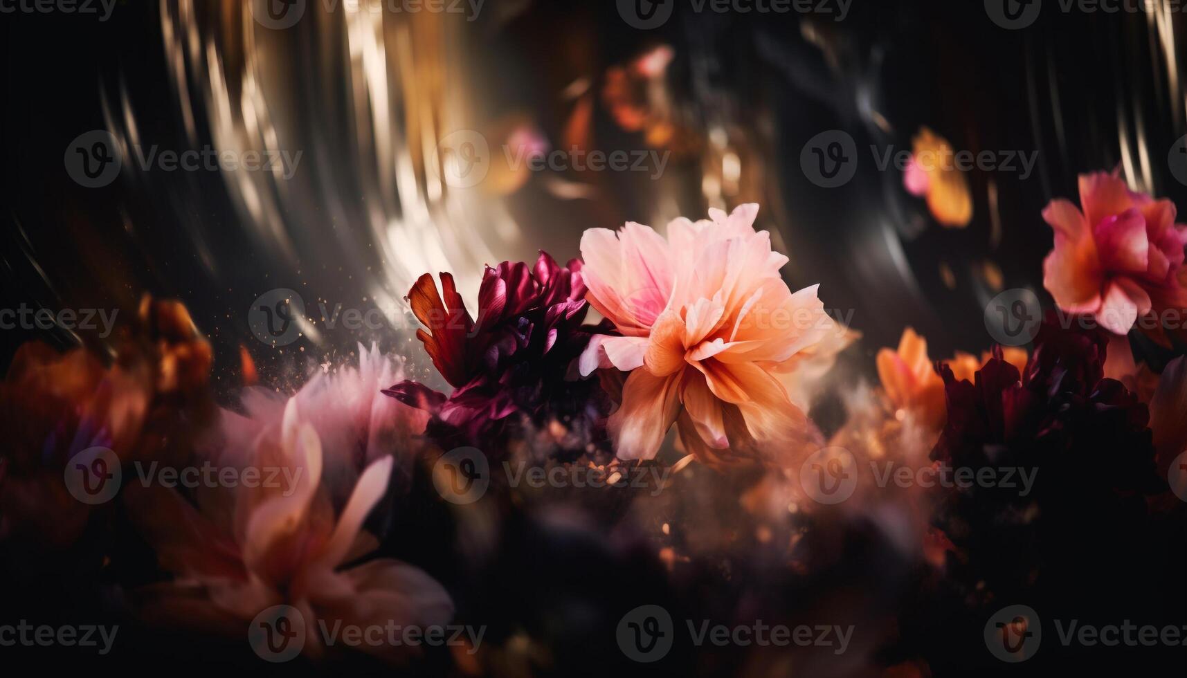 beschwingt Blüten von Natur riesig bunt Wachstum generiert durch ai foto