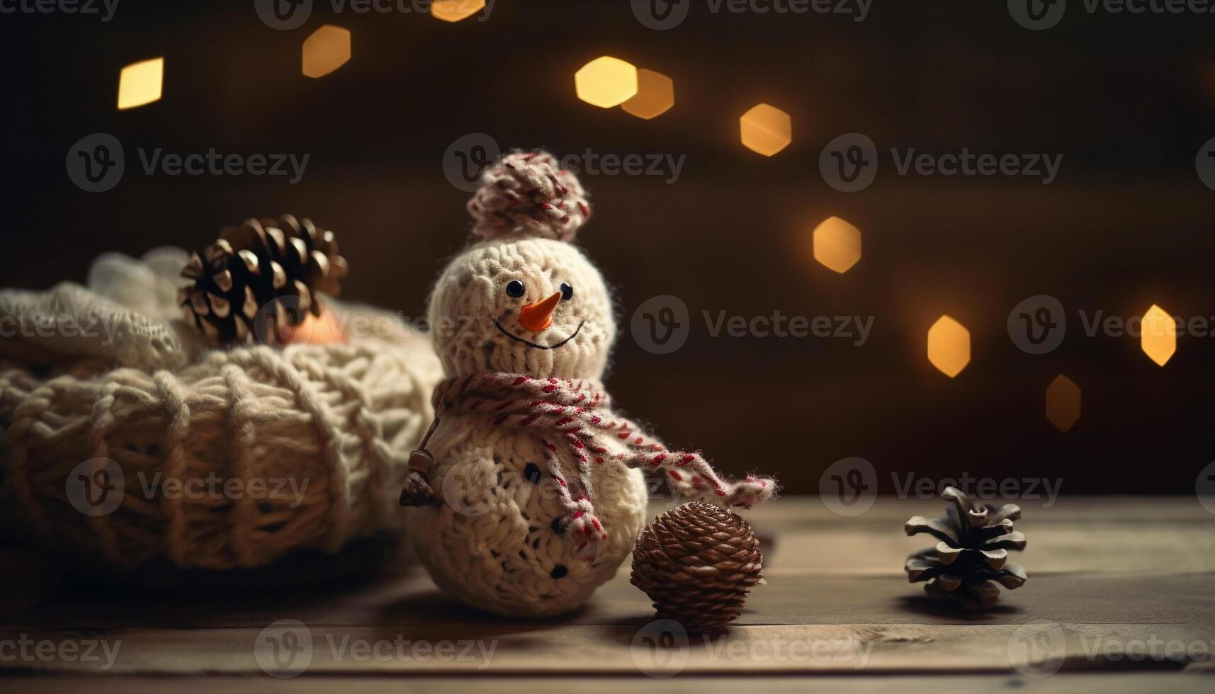 Schneeflocke stricken Spielzeug bringt Glück zu Zuhause Dekor generiert durch ai foto