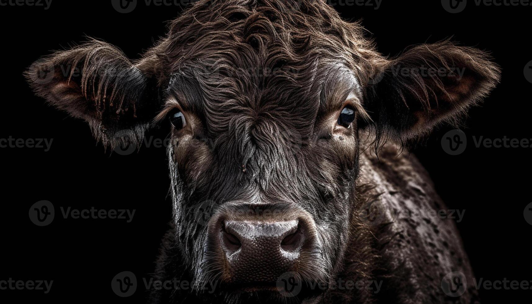 schließen oben Porträt von süß Kuh Weiden lassen draußen generiert durch ai foto