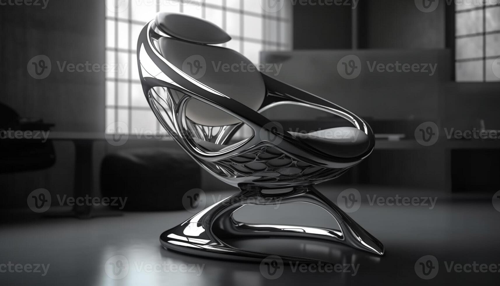 modern Büro Design mit Luxus schwarz Stühle generiert durch ai foto