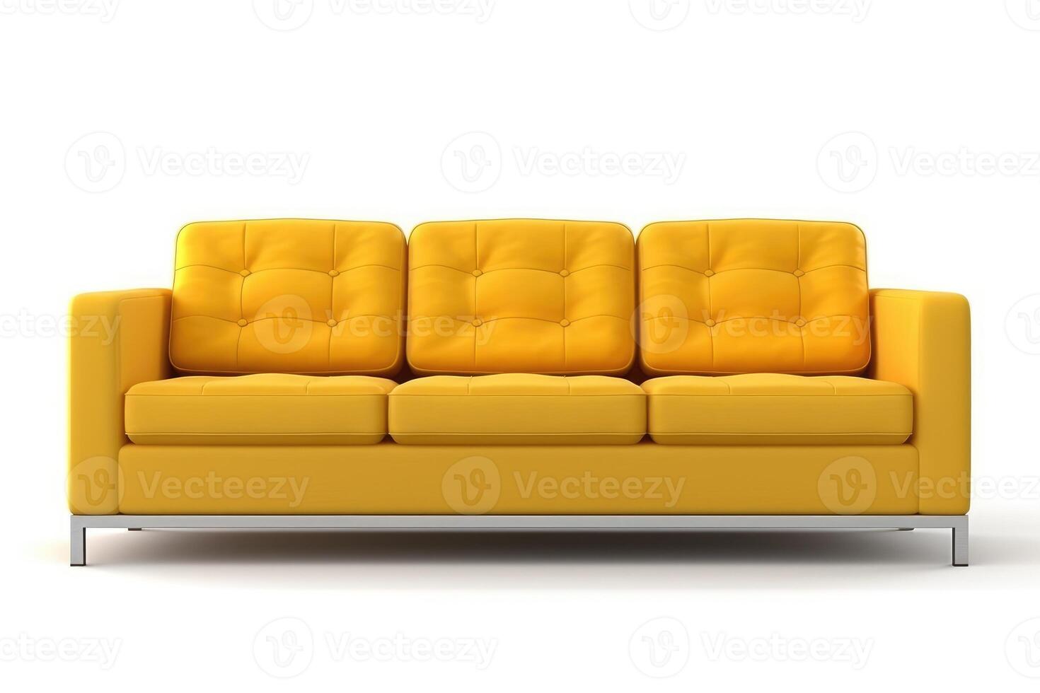 Lager foto von 3d modern Sofa auf ein Weiß Hintergrund generativ ai