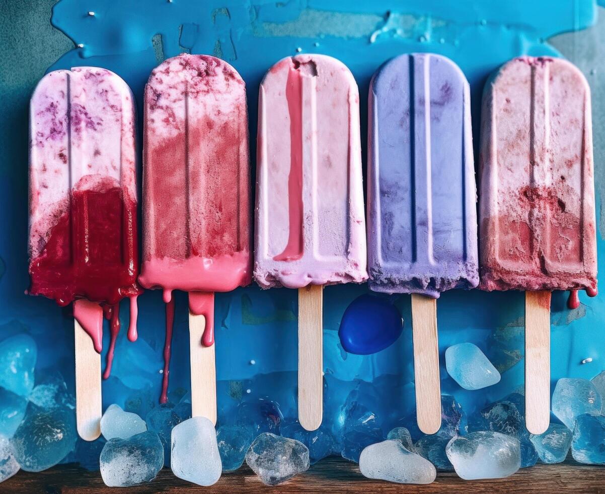 Sommer- Eis Sahne Hintergrund. Illustration ai generativ foto