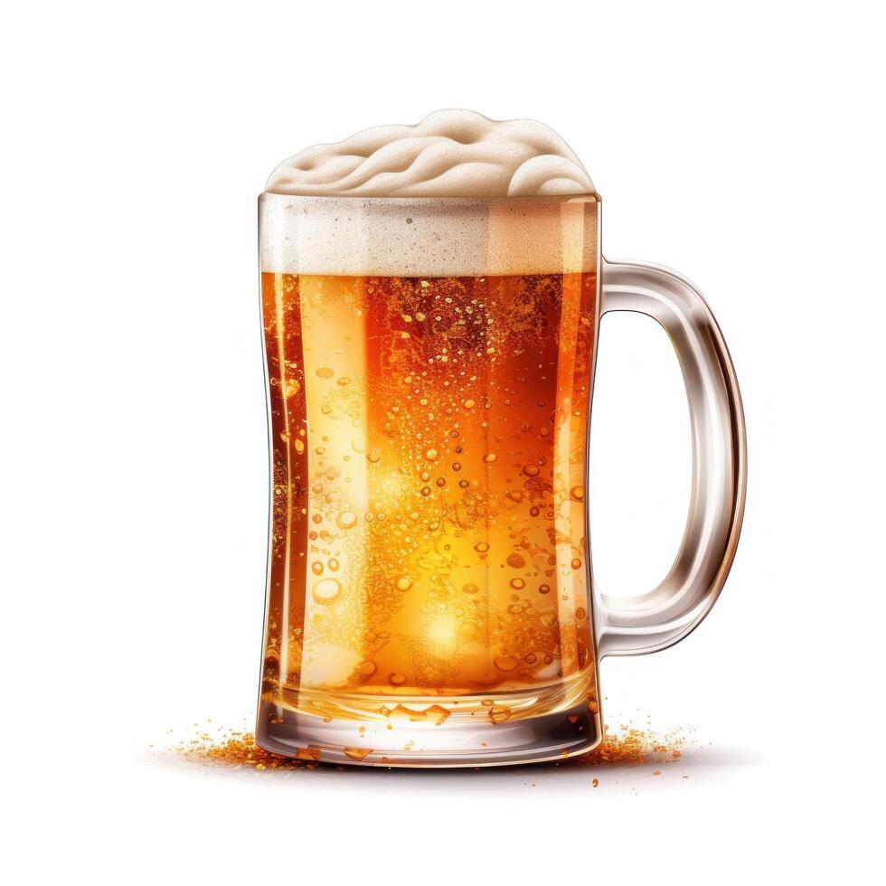 Becher frisch Bier isoliert. Illustration ai generativ foto