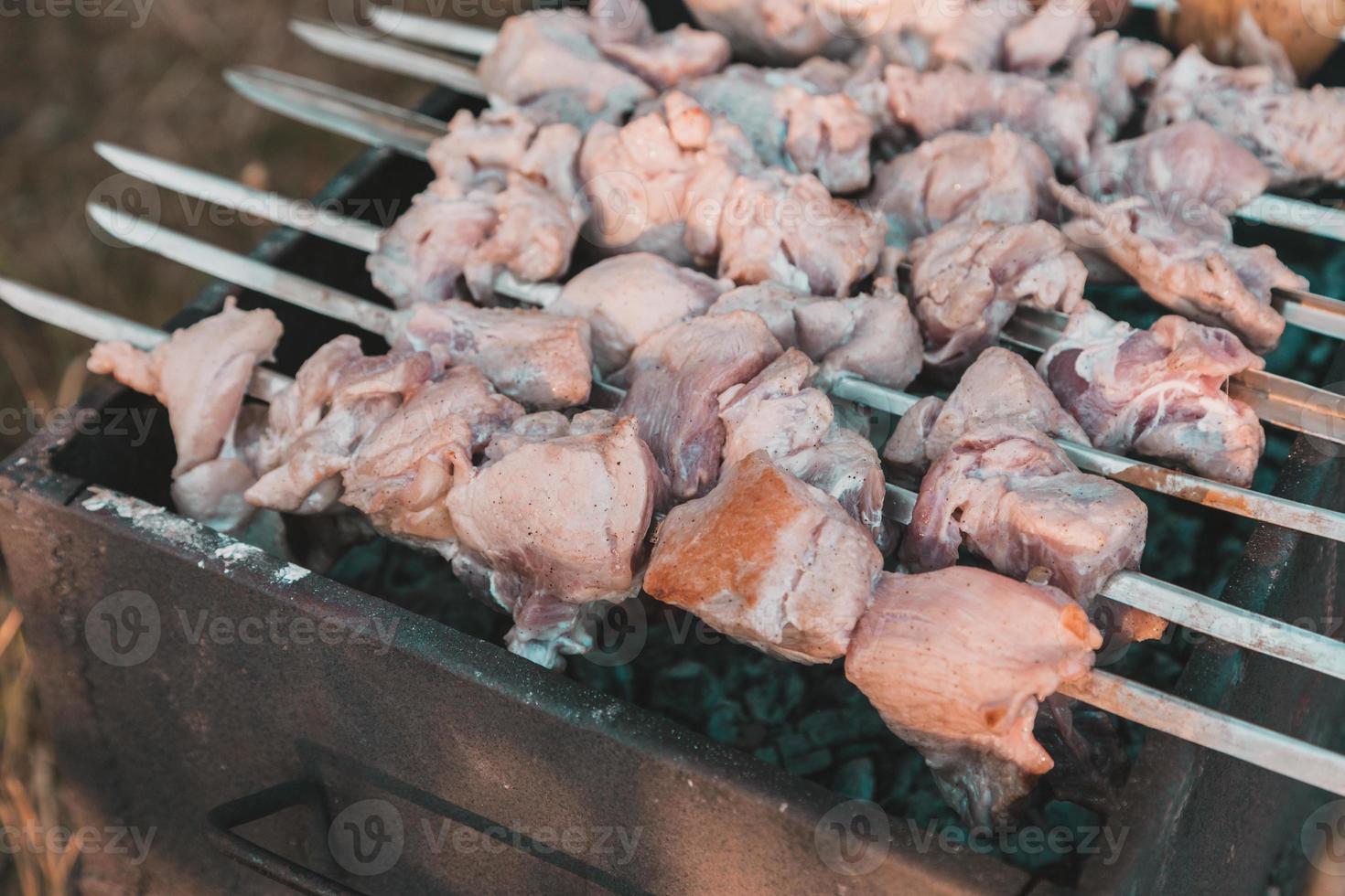 Schaschlik auf dem Grill gebraten foto