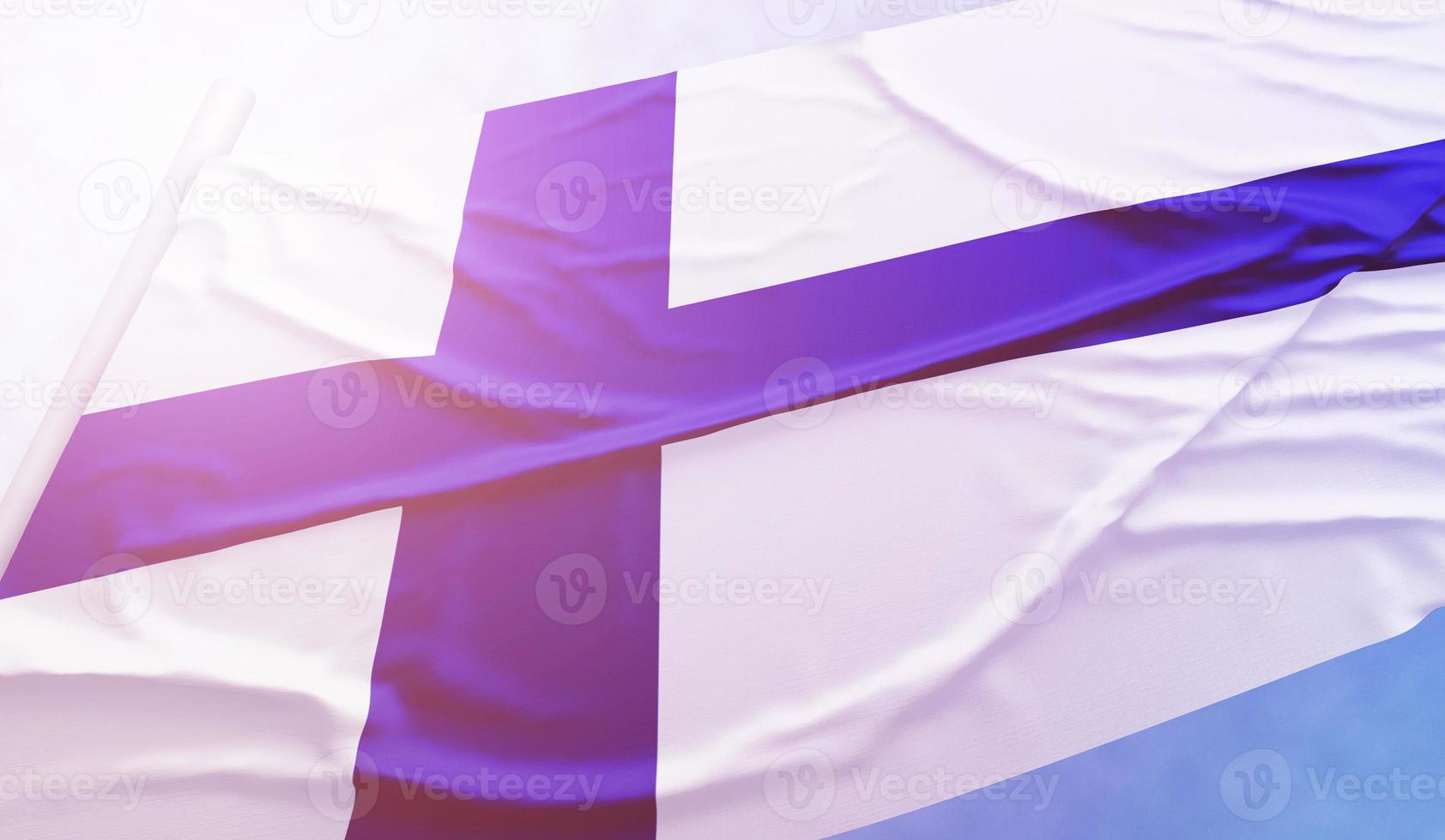 Finnland Flagge auf dem blauen Himmel foto