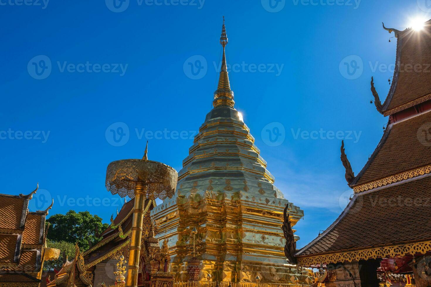 stupa beim wat phra Das doi Suthep im Chiang Mai, Thailand foto