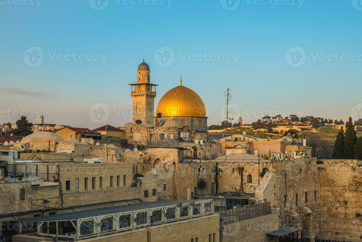 das Western Mauer und Kuppel von das Felsen, Jerusalem, Israel foto