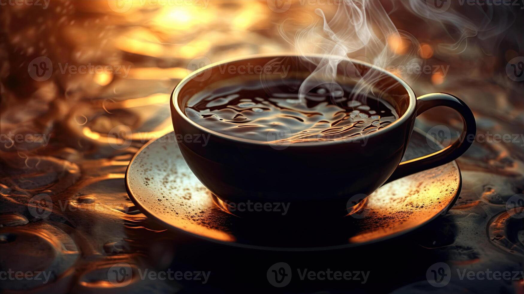 dämpfen Kaffee Tasse mit duftend Zimt und Kaffee Bohnen. erstellt mit generativ ai foto