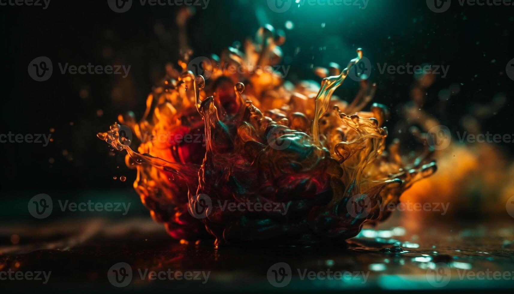 glühend unter Wasser Farben erstellen beschwingt Chaos generiert durch ai foto