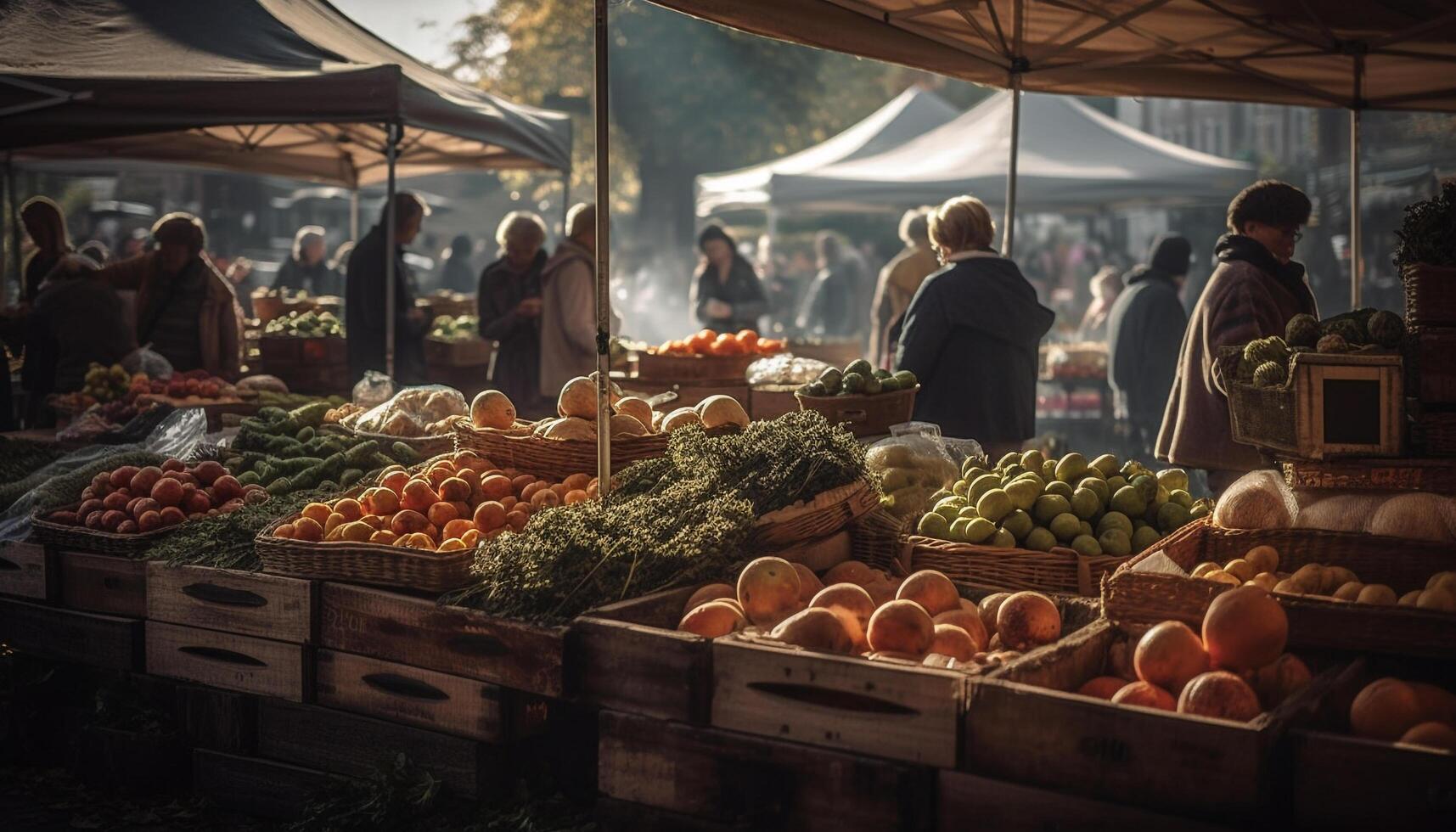 frisch Früchte und Gemüse zum gesund Essen generativ ai foto