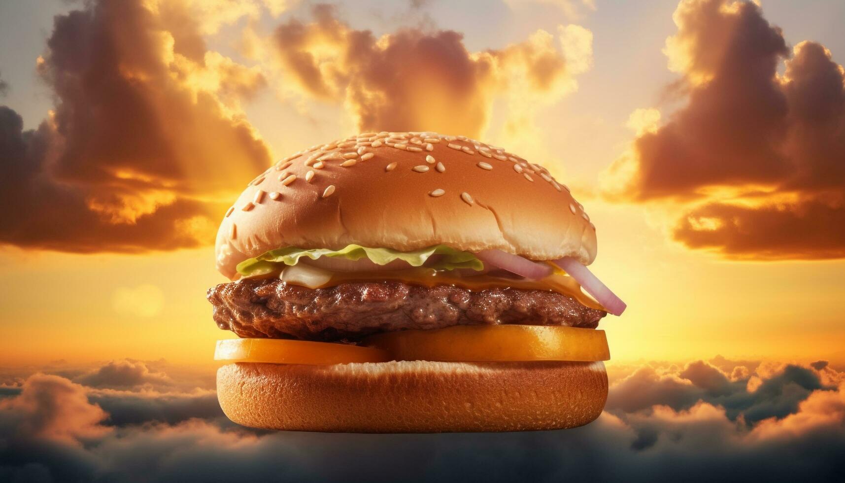 gegrillt Rindfleisch Burger mit Käse und Tomate generativ ai foto