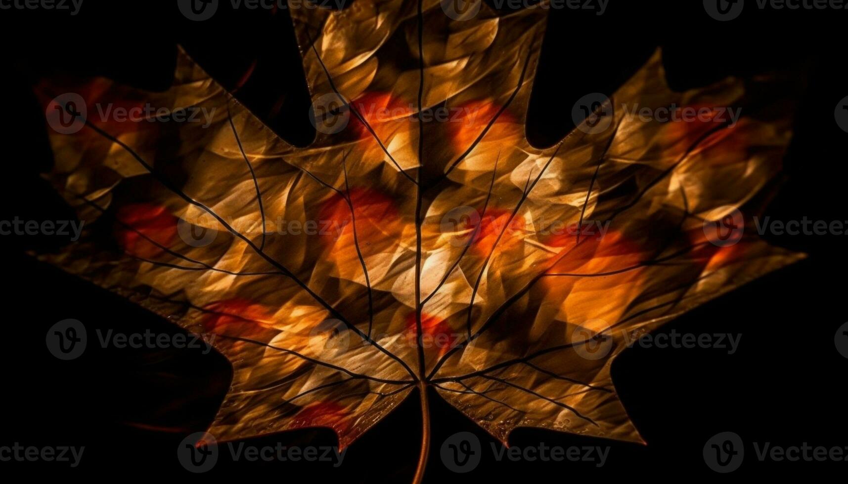 beschwingt Farben erleuchten Herbst Baum im dunkel Nacht generiert durch ai foto