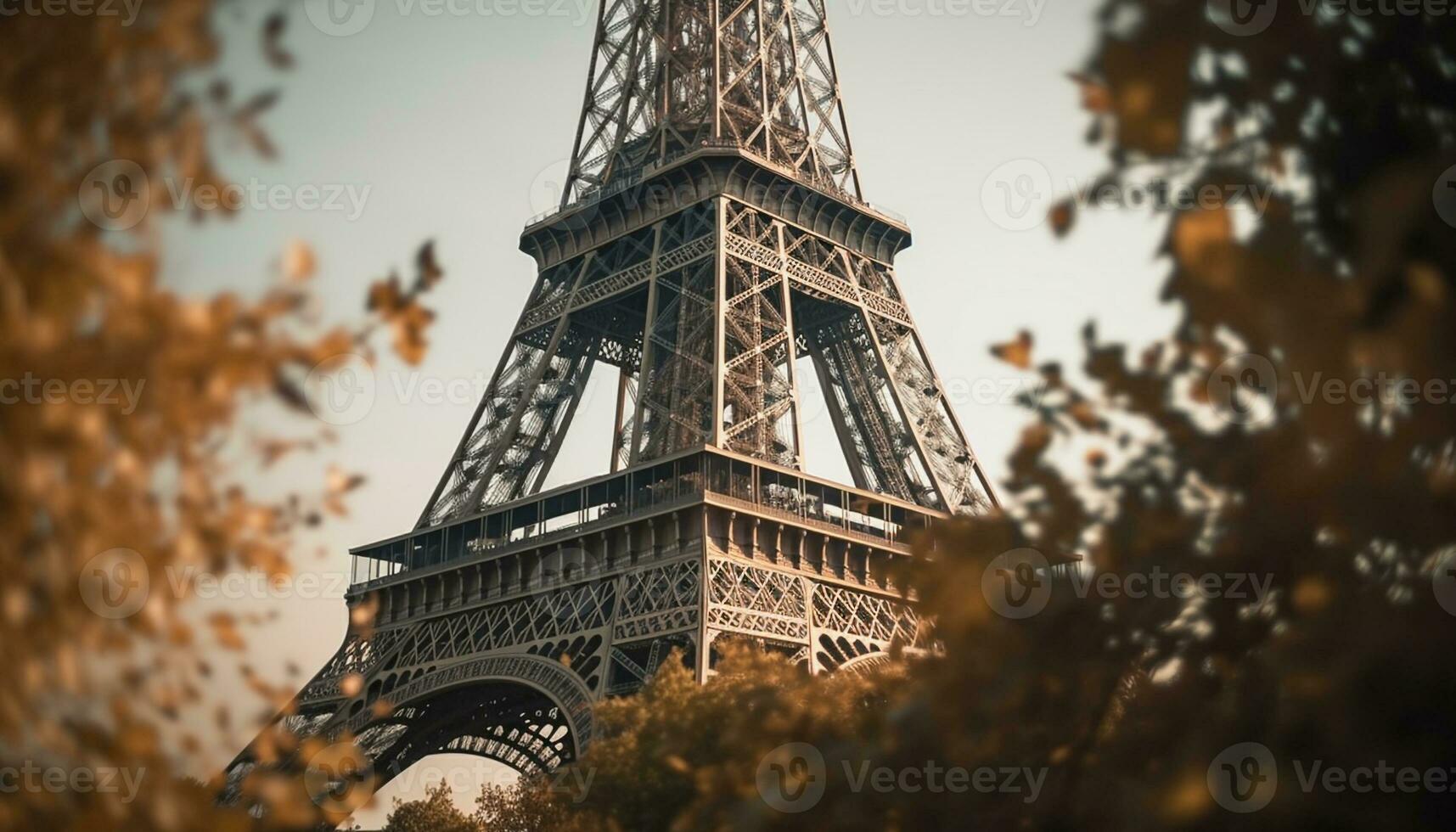 Eiffel Turm Französisch Eleganz, Stahl Konstruktion, majestätisch generiert durch ai foto