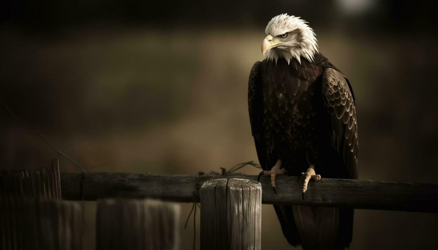 majestätisch kahl Adler sich niederlassen auf Baum Ast generiert durch ai foto