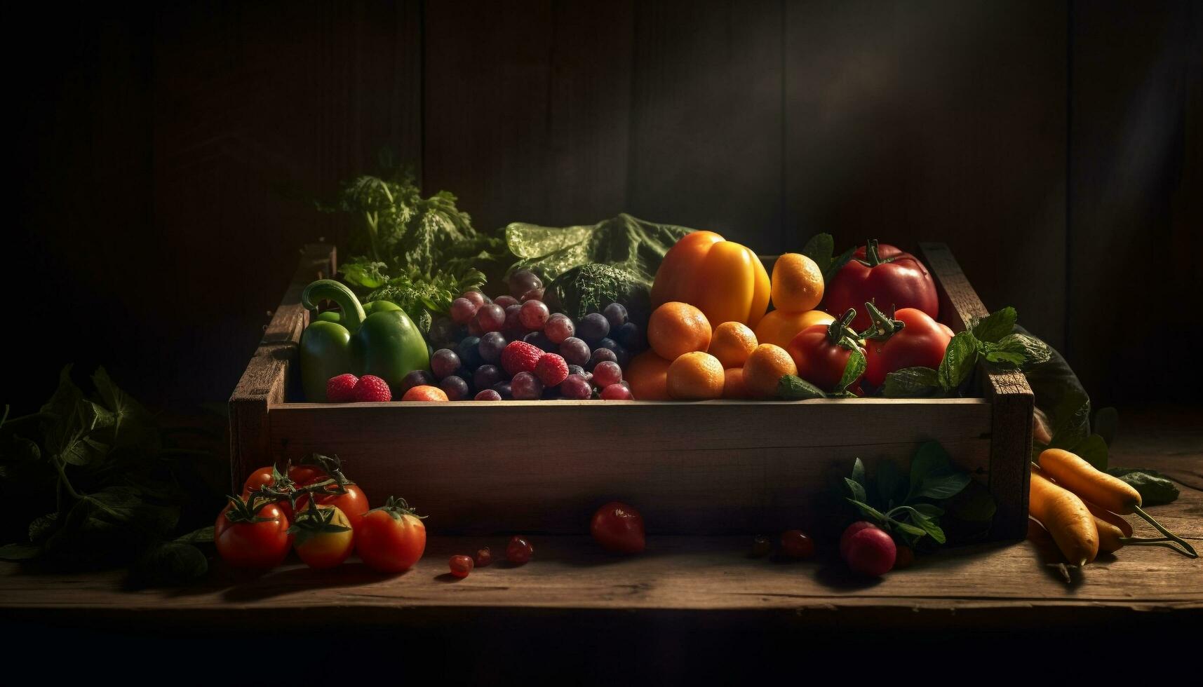 gesund Vegetarier Mahlzeit mit frisch organisch Zutaten generiert durch ai foto