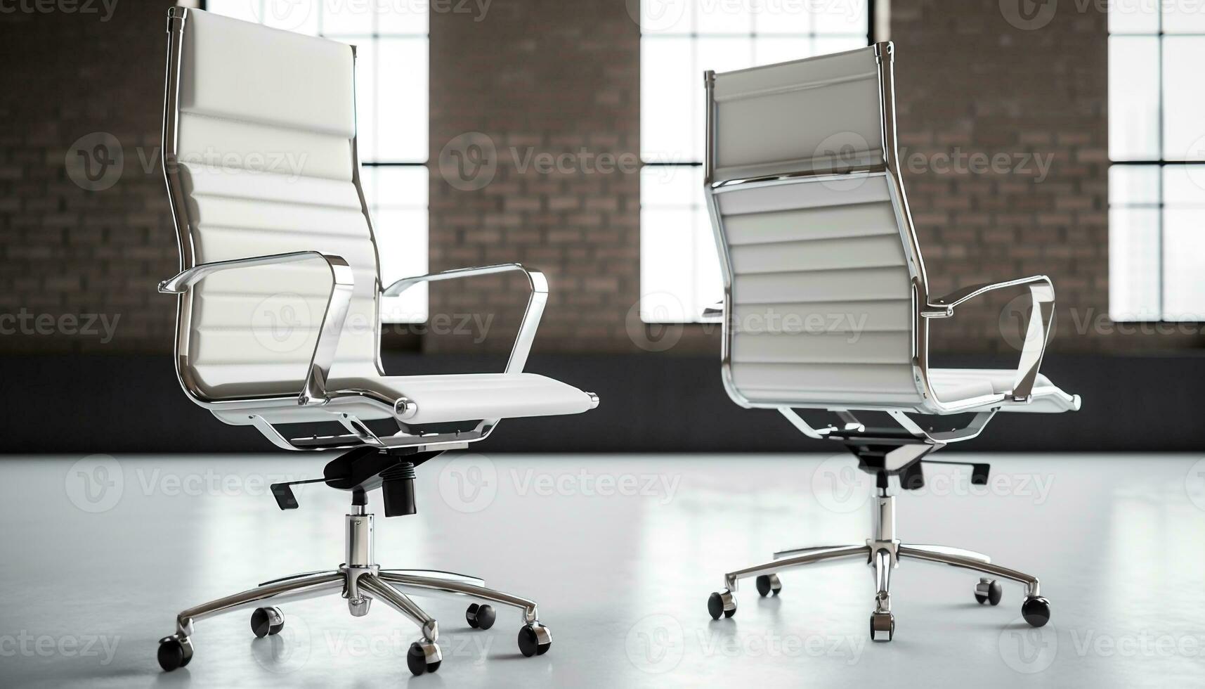 leeren modern Büro mit komfortabel Leder Stühle generiert durch ai foto