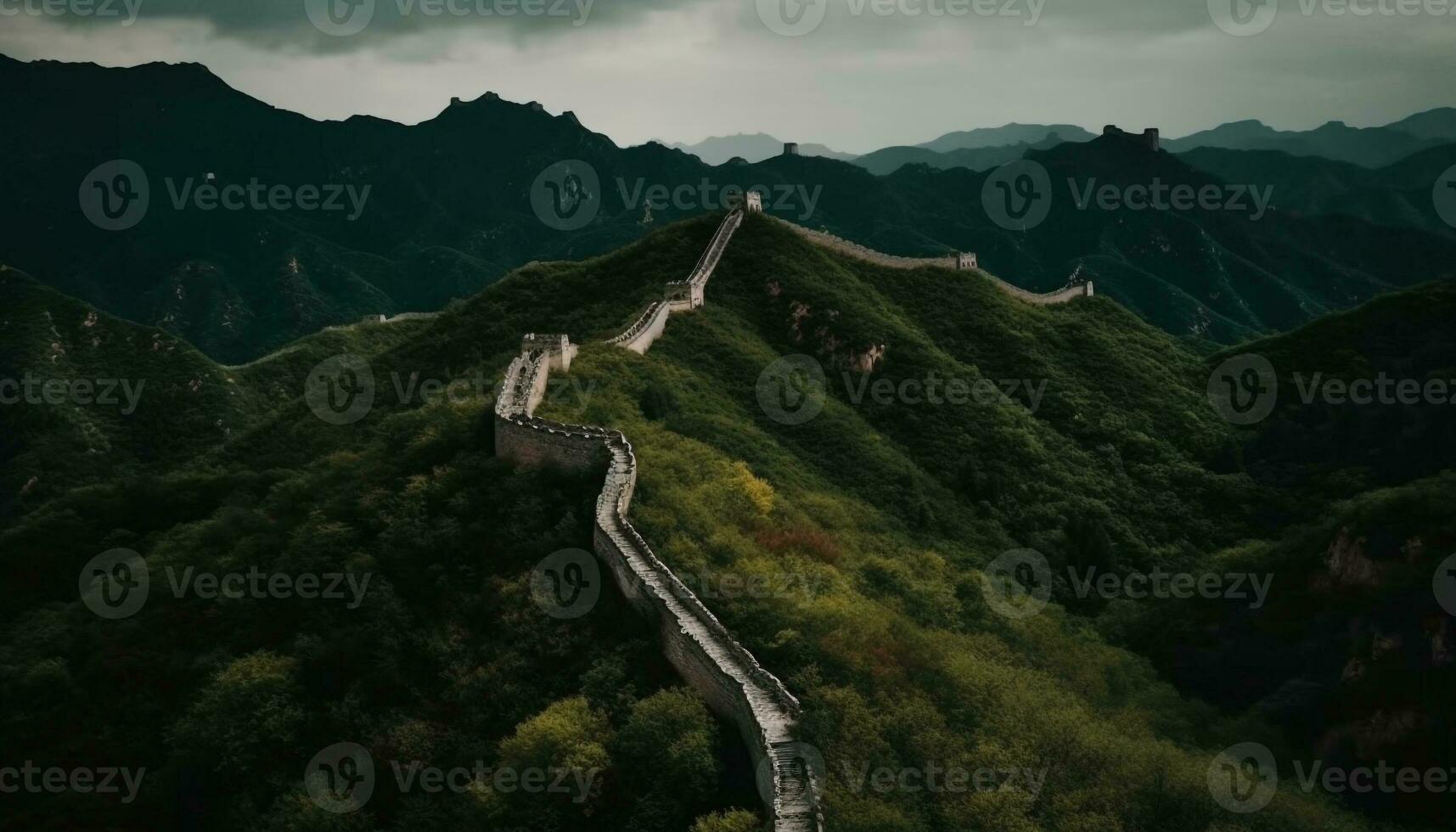 majestätisch Berg Bereich, Peking uralt die Architektur Scheu inspirierend generativ ai foto