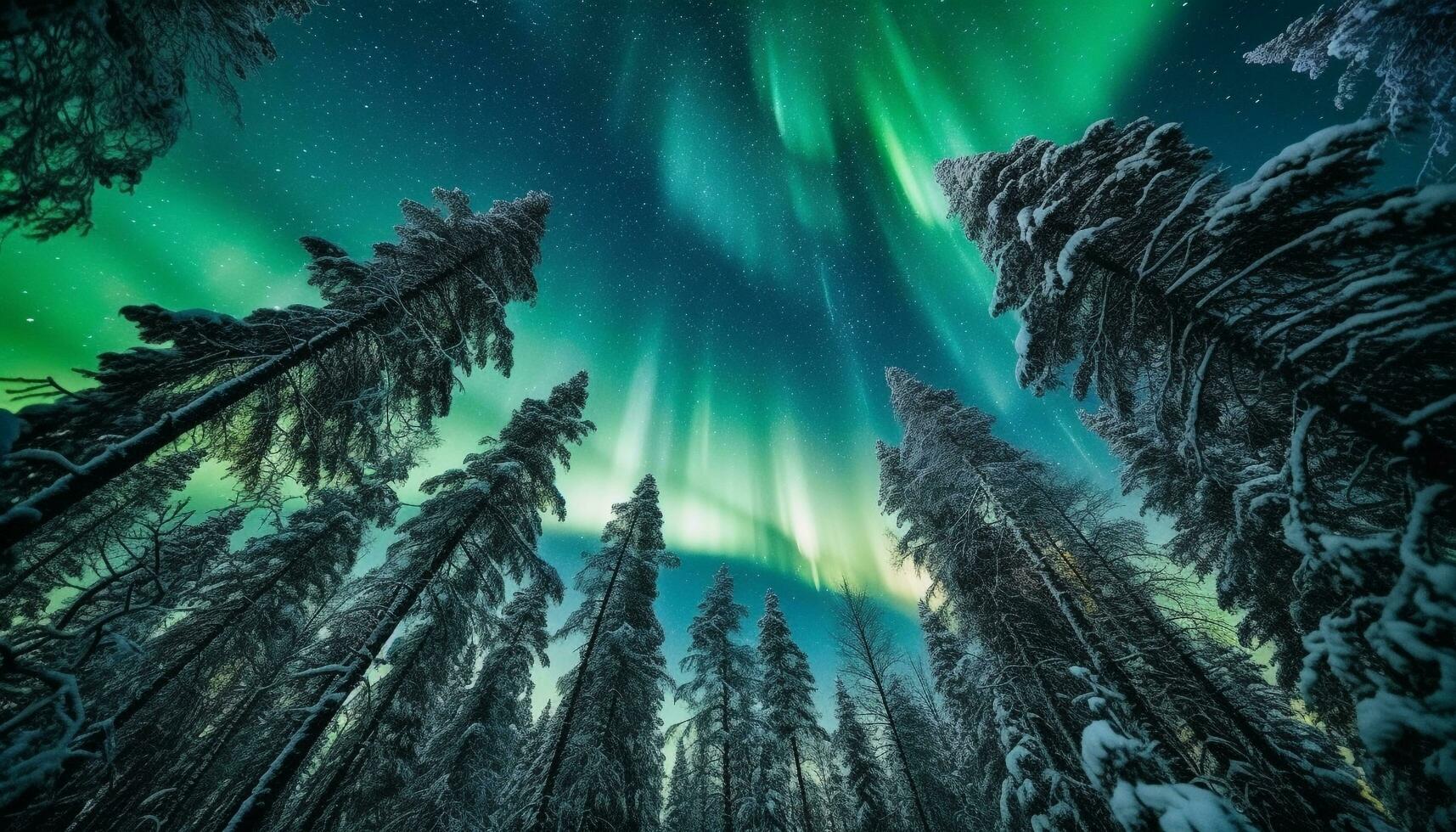 majestätisch Berg Angebot beleuchtet durch Star Feld generiert durch ai foto