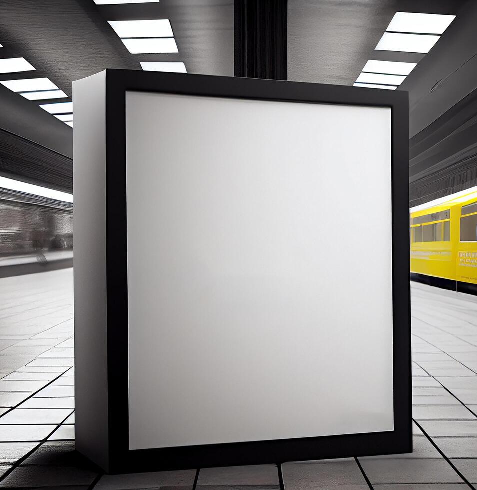 Innen- U-Bahn Bahnhof Vitrinen modern die Architektur Design ,generativ ai foto