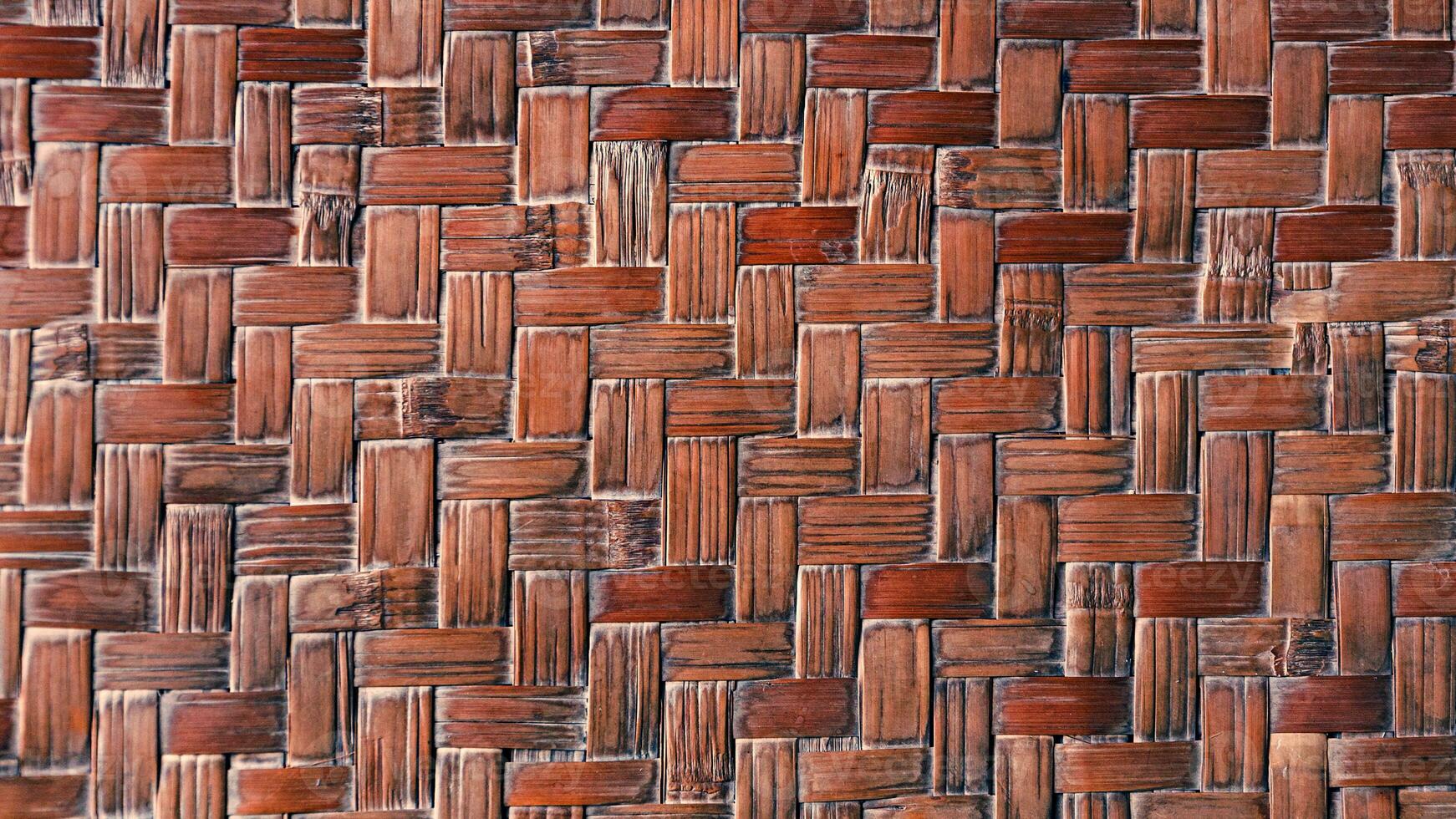 gewebte Bambus Oberfläche abstrakt Hintergrund, Textur von Bambus Handwerk Detail, Muster von thailändisch Stil Bambus Handwerk Textur Hintergrund, Jahrgang Wand, foto