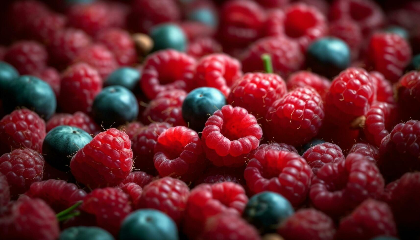 saftig Beere Früchte im ein bunt, gesund Sommer- Snack Schüssel generiert durch ai foto