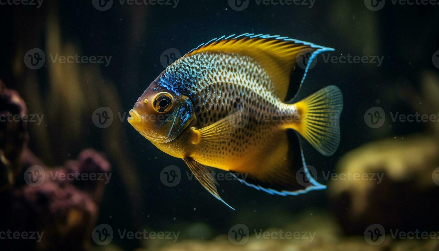 bunt Clown Fisch schwimmen im tropisch Riff, ein natürlich Schönheit generiert durch ai foto