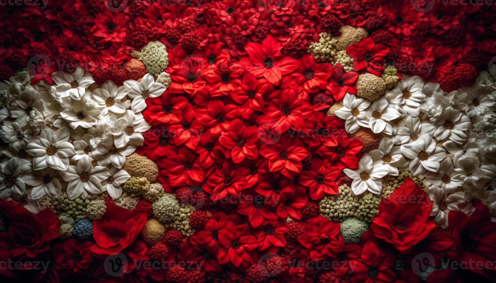 romantisch Strauß von multi farbig Blumen fügt hinzu Schönheit zu Hochzeit Feier generiert durch ai foto