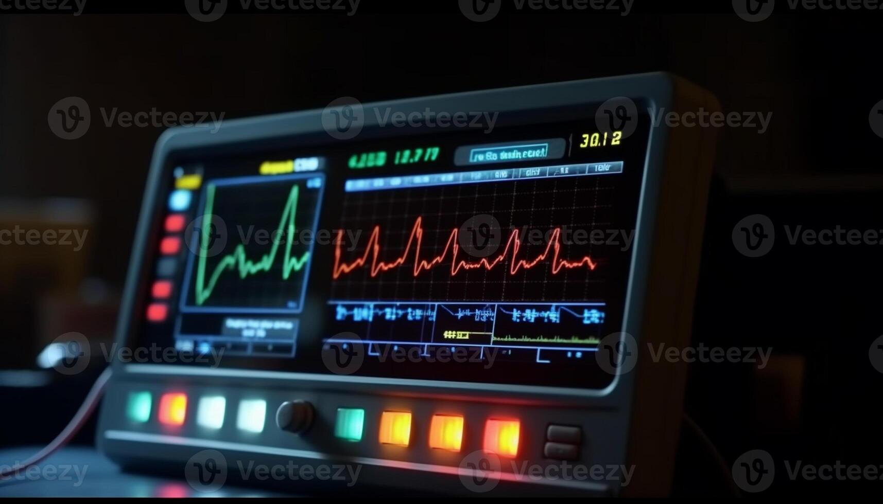 Kardiologe Analysen geduldig gesund Herzschlag mit modern Technologie und Ausrüstung generiert durch ai foto